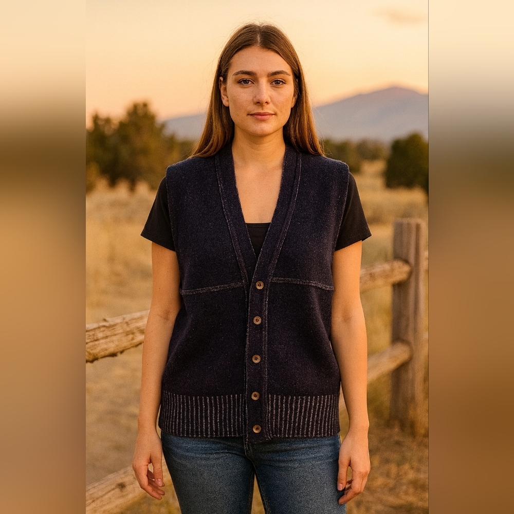Vintage 70S Fire & Rain Created By Jantzen Vest Western Rodeo Country Womens L
